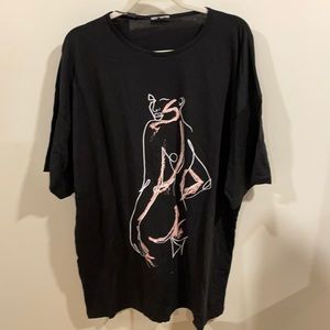 Pretty little things oversized black T-shirt